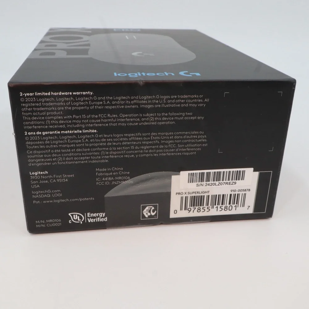 Logitech G‎ Pro X Superlight Wireless Gaming Mouse Black Ultra-Lightweight 63g